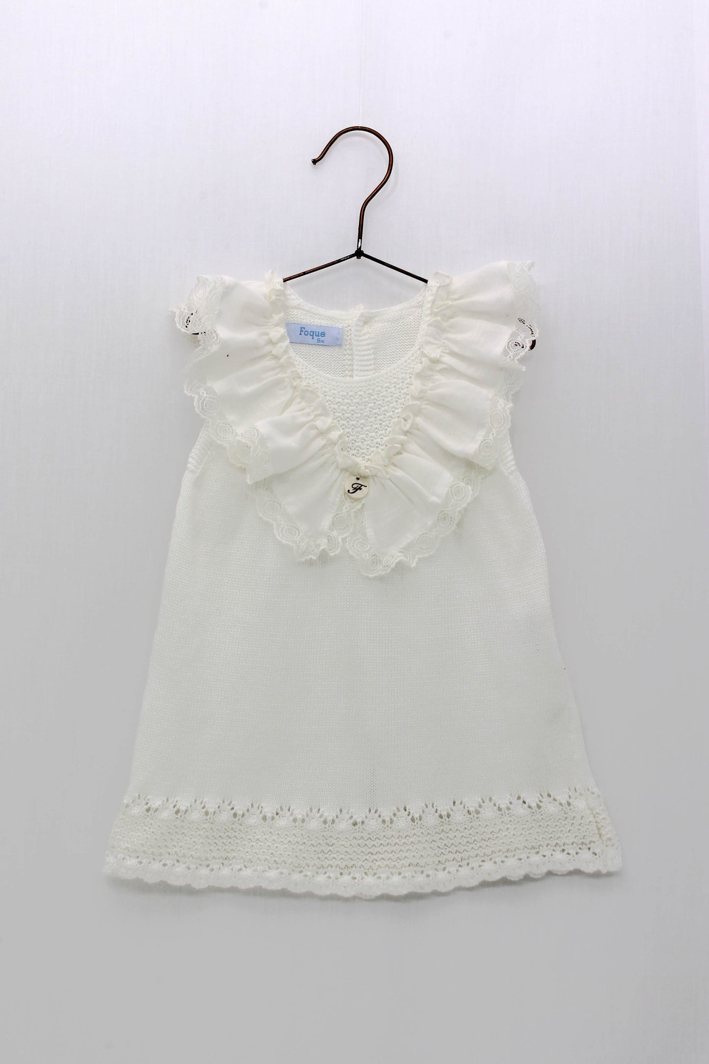 Vestido bebe niña punto con adorno