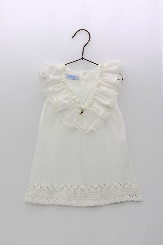 Vestido bebe niña punto con adorno