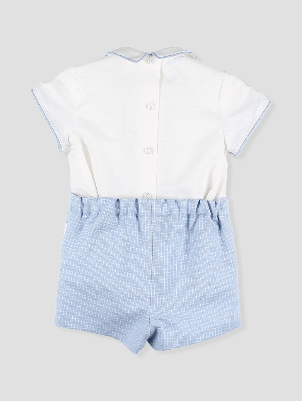 Conjunto bebé niño celeste y blanco