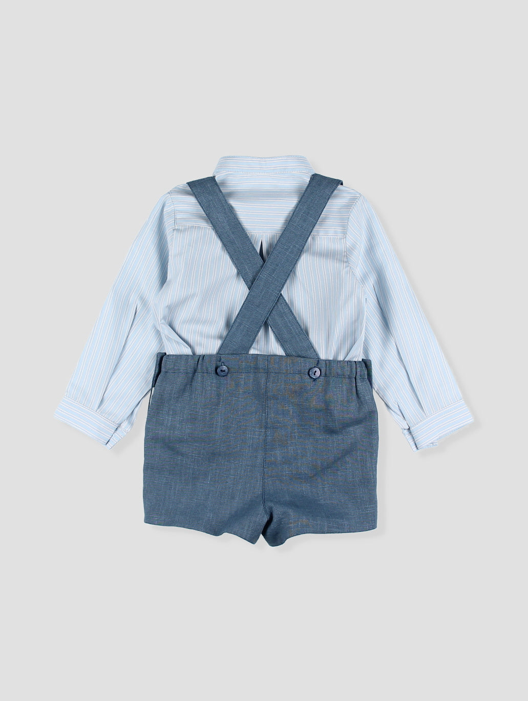 Conjunto niño camisa de rayas y short con tirantes
