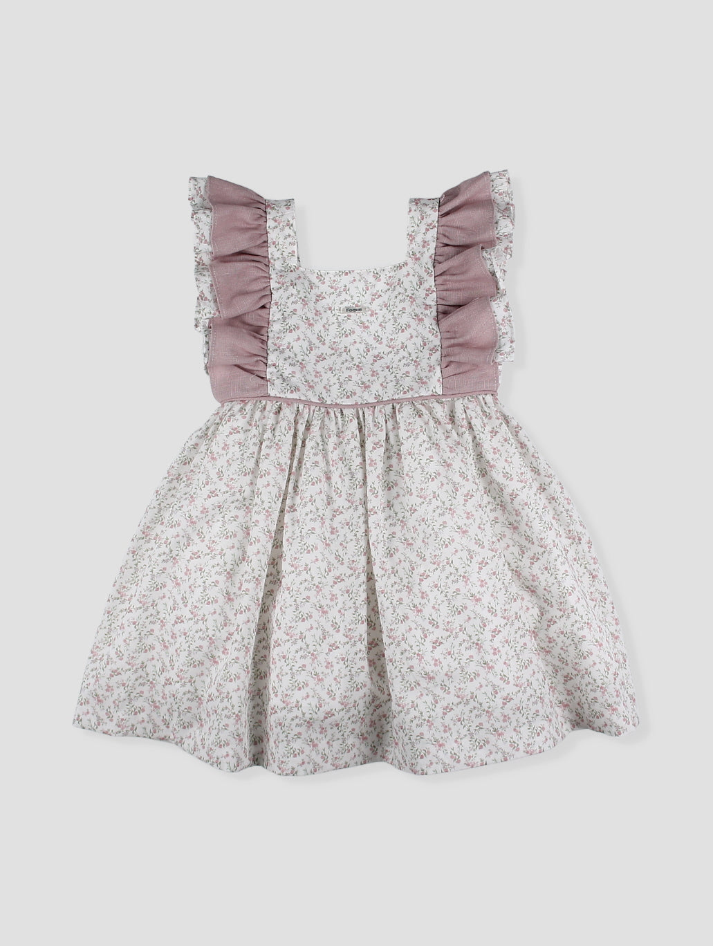 Vestido bebé niña estampado floral con volantes
