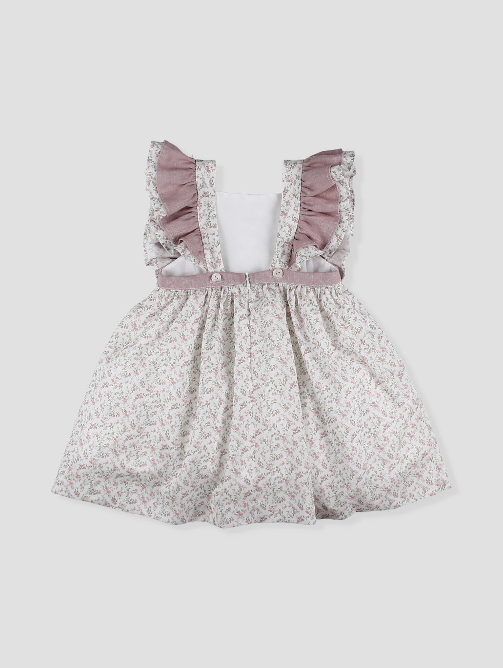 Vestido bebé niña estampado floral con volantes