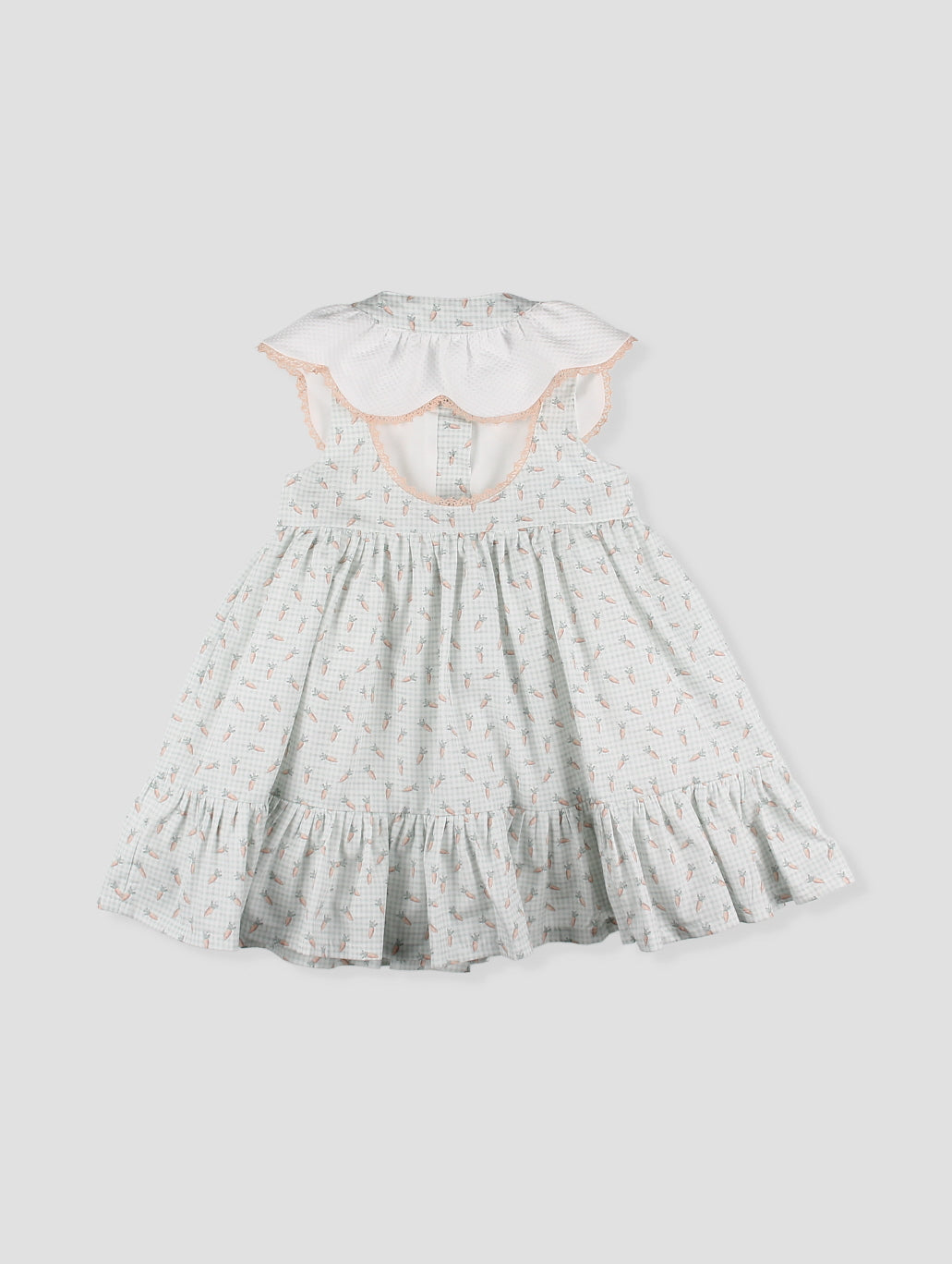 Vestido bebé niña estampado con cuello bordado
