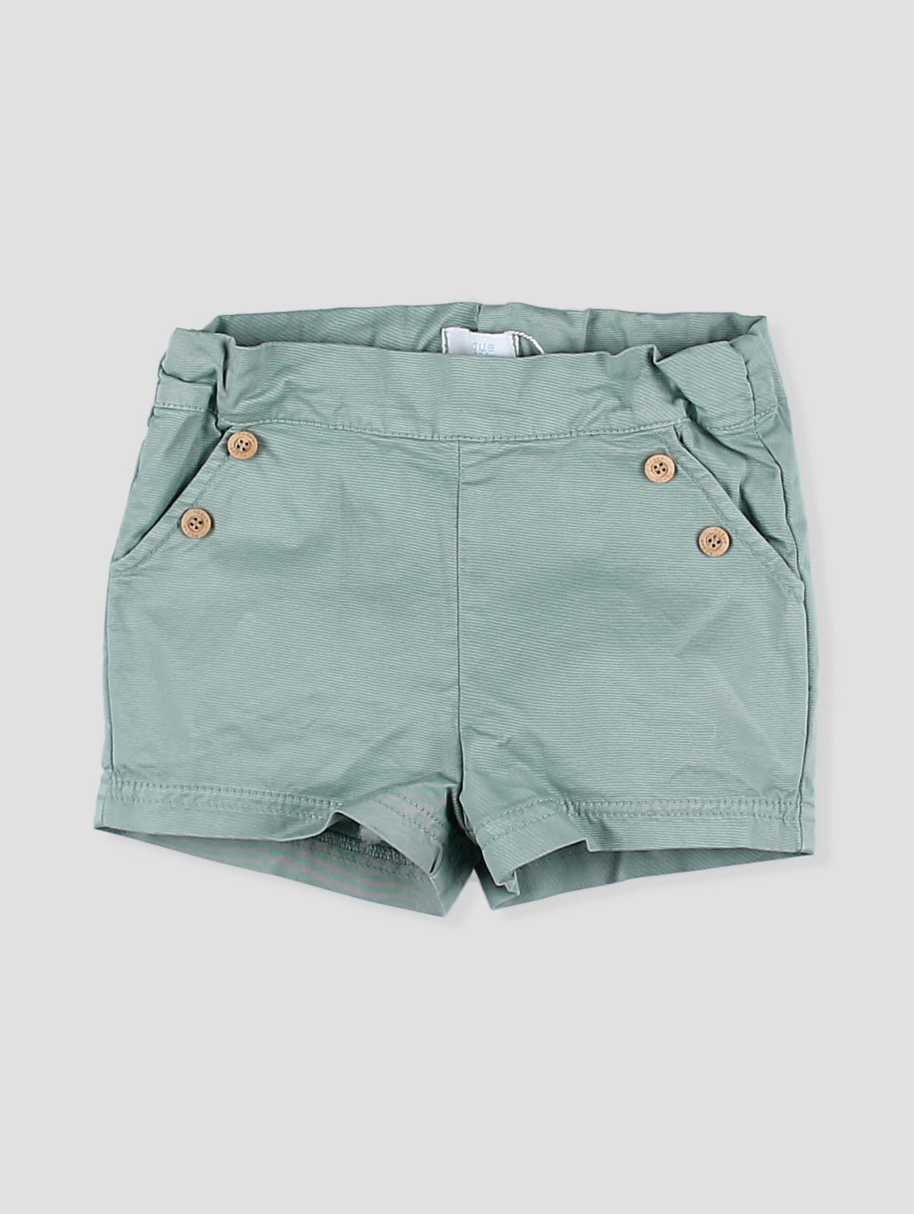 Conjunto bebé niño camisa cuadros y short verde agua
