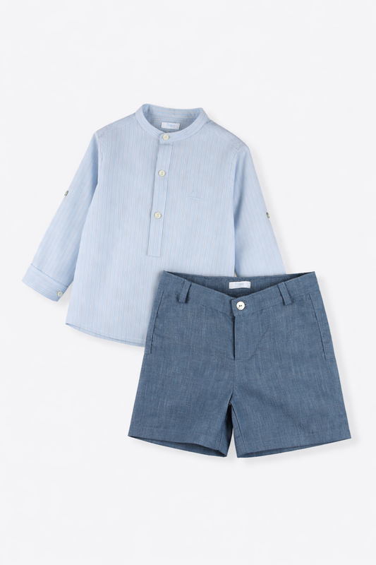 Conjunto niño camisa de rayas y short