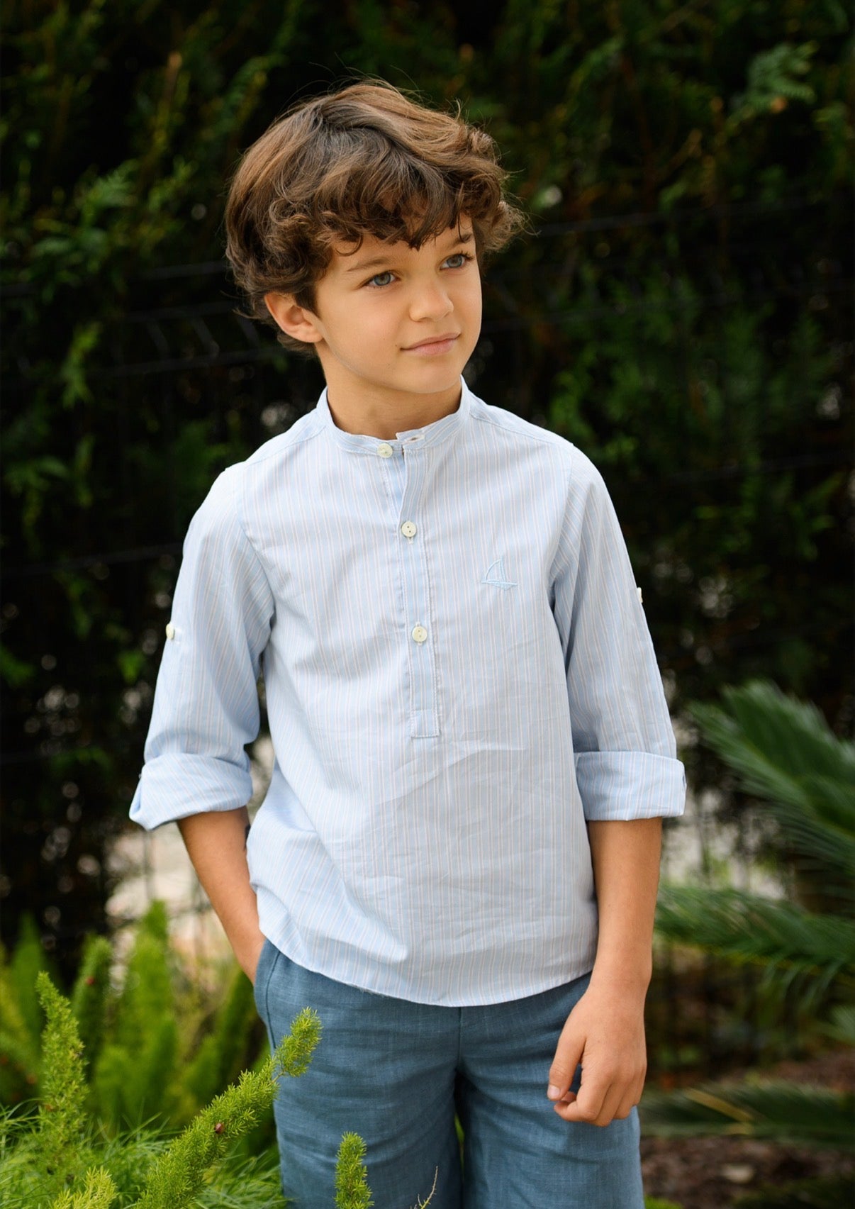 Conjunto niño camisa de rayas y short
