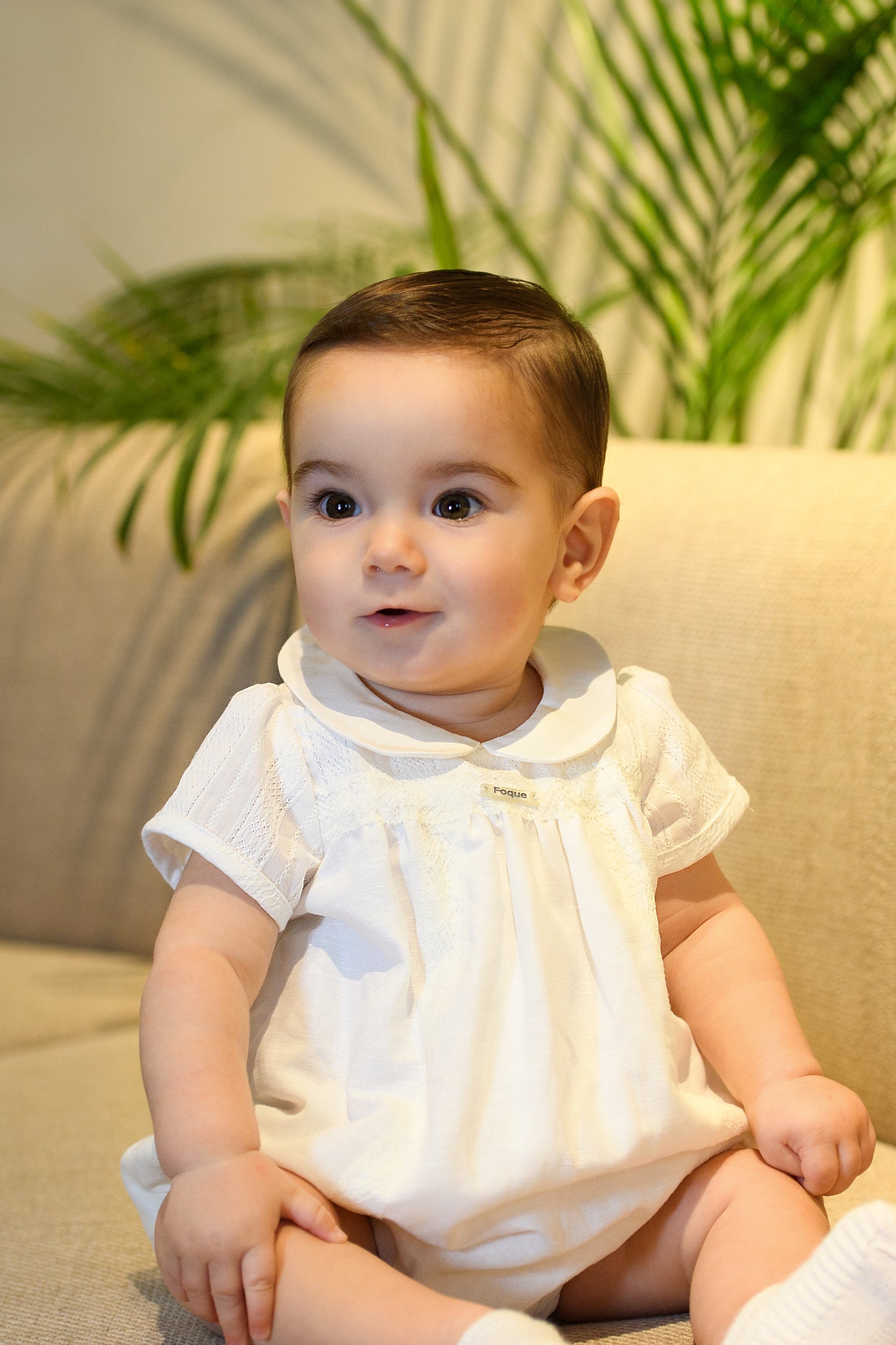 Pelele bebé ceremonia con cuello bebé