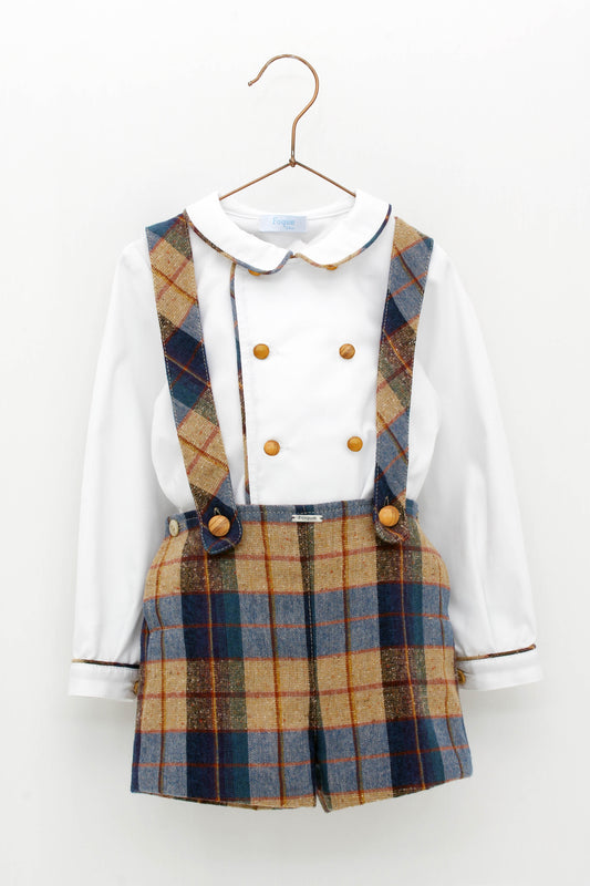 Conjunto camisa y peto de cuadros