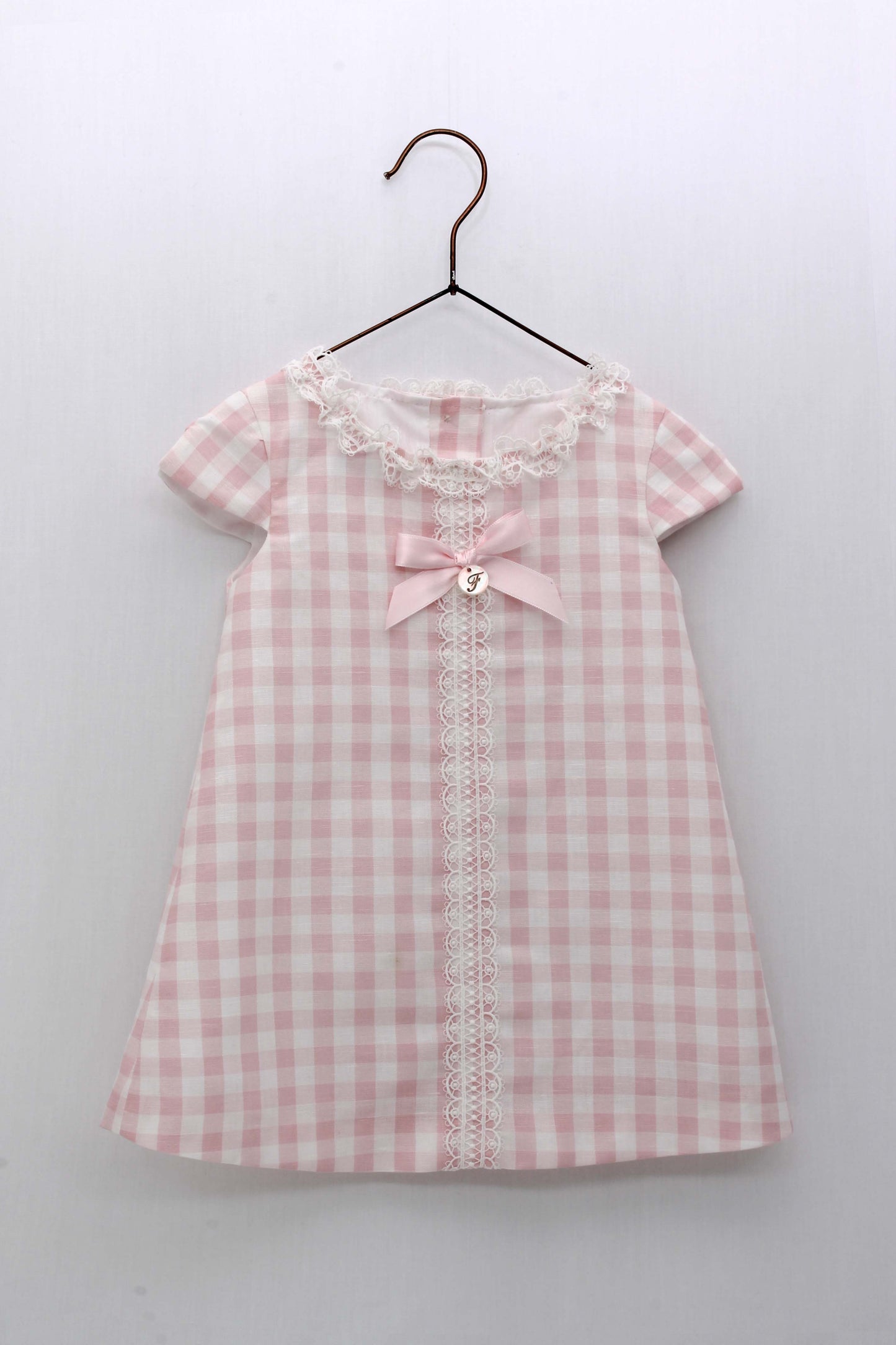Vestido Cuadro Vichy Rosa