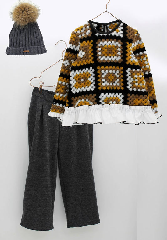 Conjunto Pantalón y Pullover Patchwork