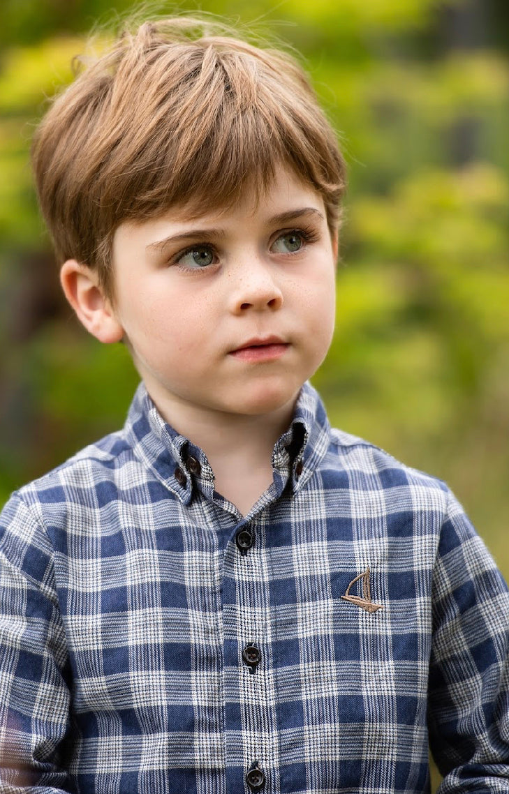 Two-tone checked shirt